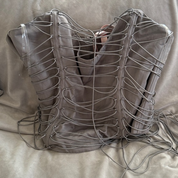 House of CB,
Mirabelle Smoke Lace up Corset, grey, size L+ - Picture 2 of 6